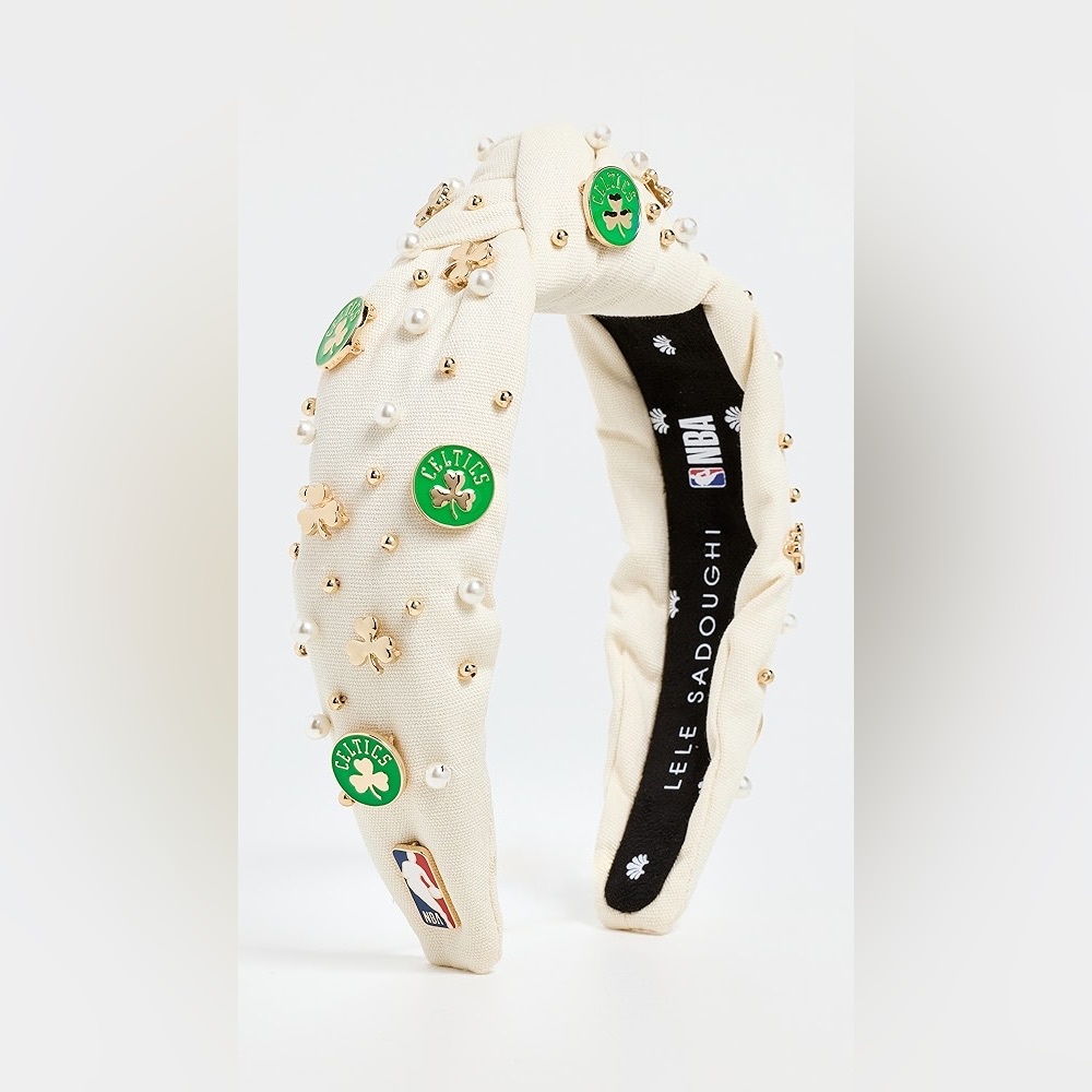 NWT Lele Sadoughi Cream and Gold Celtics Embellished Headband